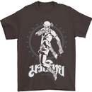Muay Thai Skeleton MMA Mixed Martial Arts Mens T-Shirt Cotton Gildan Dark Chocolate