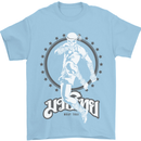 Muay Thai Skeleton MMA Mixed Martial Arts Mens T-Shirt Cotton Gildan Light Blue