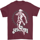 Muay Thai Skeleton MMA Mixed Martial Arts Mens T-Shirt Cotton Gildan Maroon