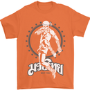 Muay Thai Skeleton MMA Mixed Martial Arts Mens T-Shirt Cotton Gildan Orange