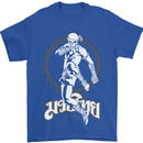 Muay Thai Skeleton MMA Mixed Martial Arts Mens T-Shirt Cotton Gildan Royal Blue