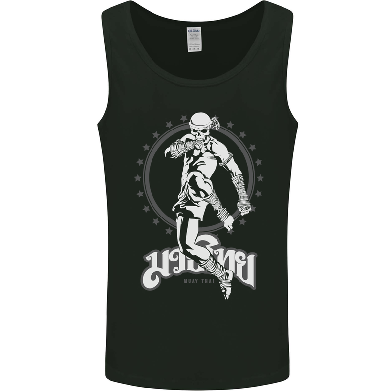 Muay Thai Skeleton MMA Mixed Martial Arts Mens Vest Tank Top Black