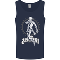 Muay Thai Skeleton MMA Mixed Martial Arts Mens Vest Tank Top Navy Blue