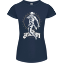 Muay Thai Skeleton MMA Mixed Martial Arts Womens Petite Cut T-Shirt Navy Blue