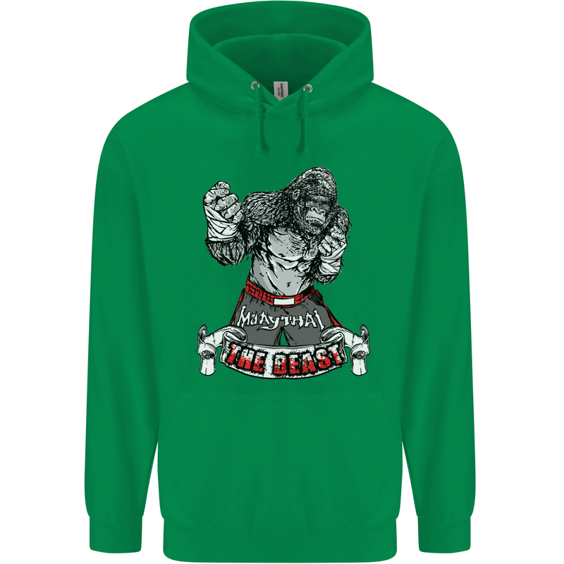Muay Thai The Beast MMA Mixed Martial Arts Childrens Kids Hoodie Irish Green