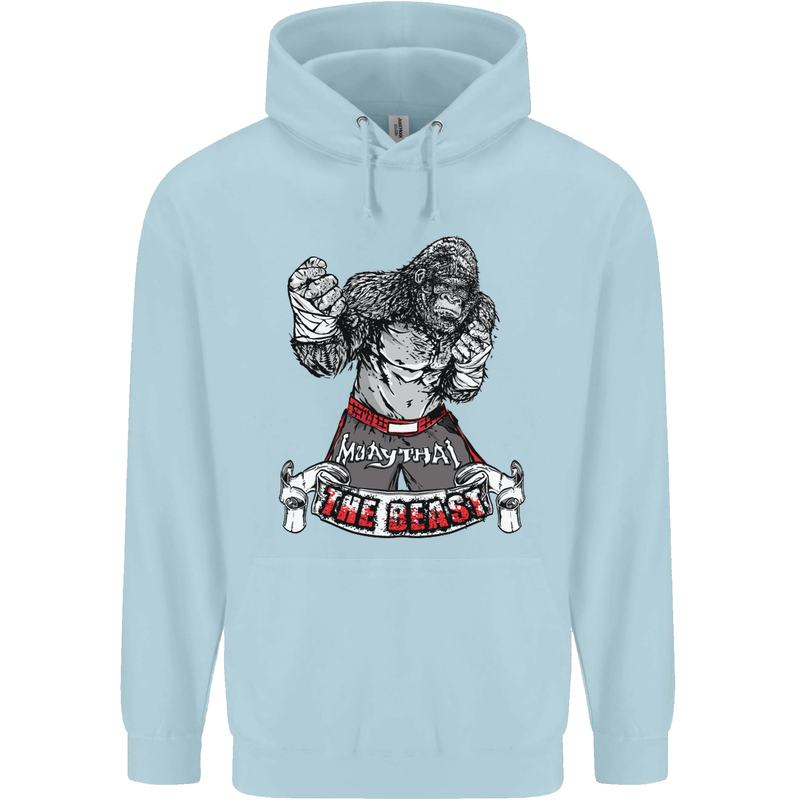 Muay Thai The Beast MMA Mixed Martial Arts Childrens Kids Hoodie Light Blue