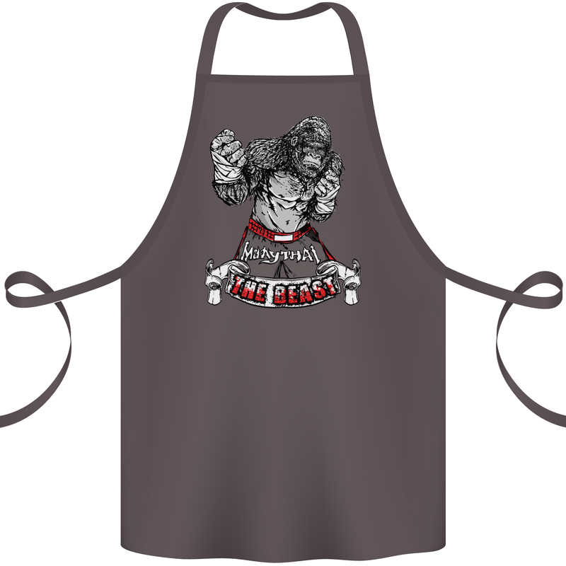 Muay Thai The Beast MMA Mixed Martial Arts Cotton Apron 100% Organic Dark Grey