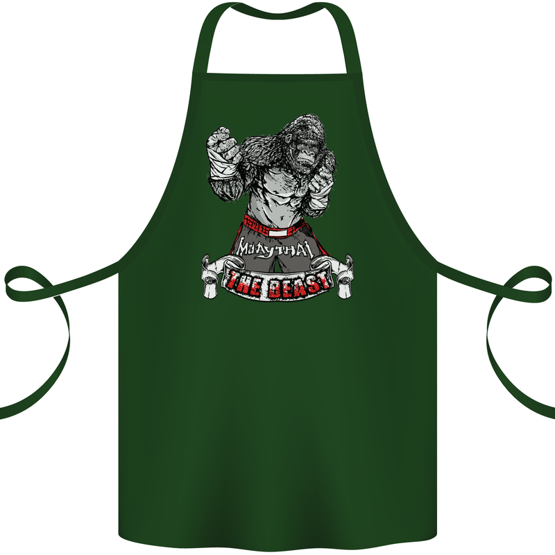 Muay Thai The Beast MMA Mixed Martial Arts Cotton Apron 100% Organic Forest Green
