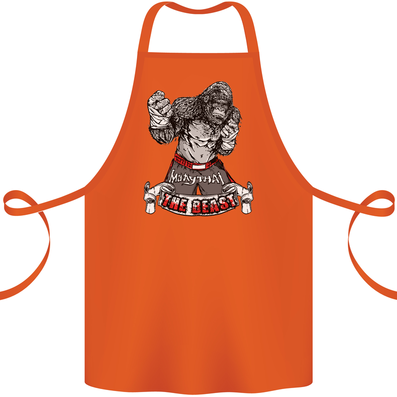 Muay Thai The Beast MMA Mixed Martial Arts Cotton Apron 100% Organic Orange
