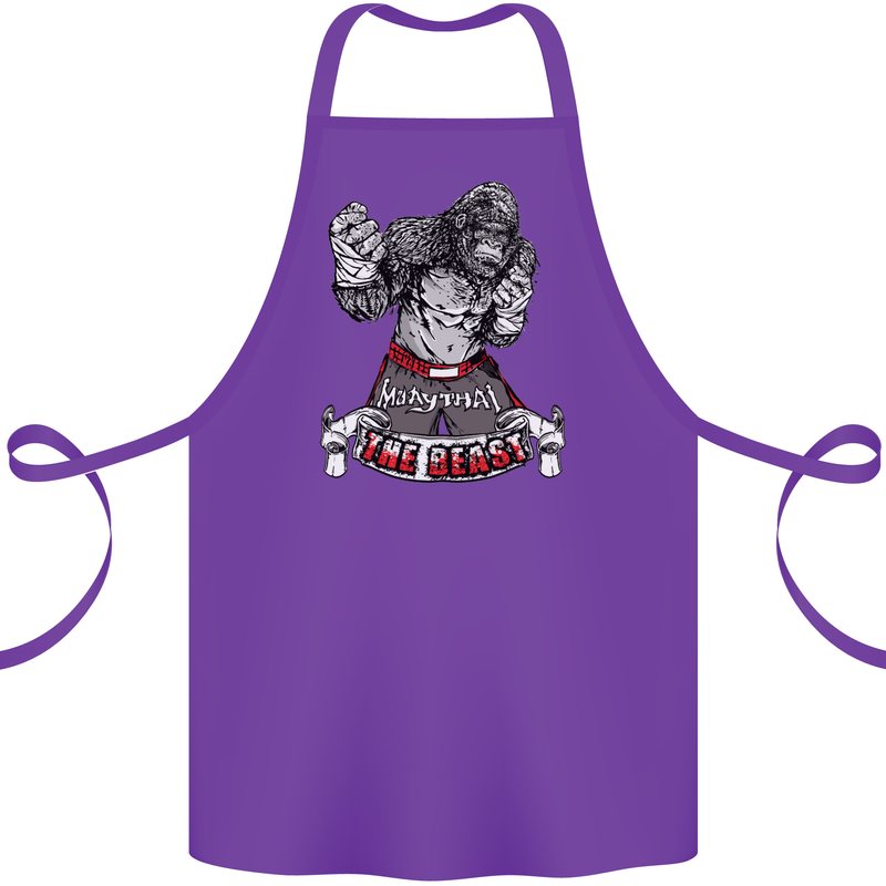 Muay Thai The Beast MMA Mixed Martial Arts Cotton Apron 100% Organic Purple
