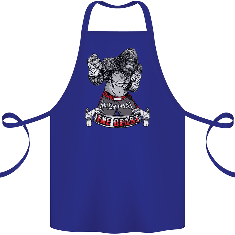 Muay Thai The Beast MMA Mixed Martial Arts Cotton Apron 100% Organic Royal Blue
