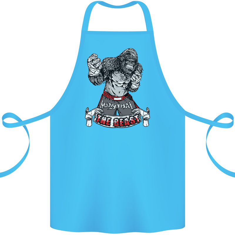 Muay Thai The Beast MMA Mixed Martial Arts Cotton Apron 100% Organic Turquoise