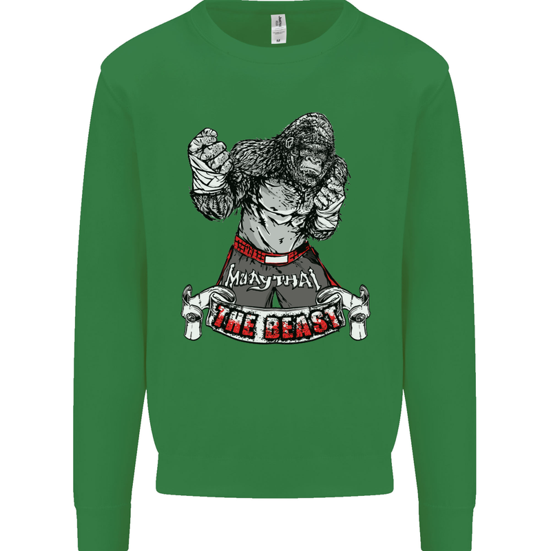 Muay Thai The Beast MMA Mixed Martial Arts Kids Sweatshirt Jumper Irish Green