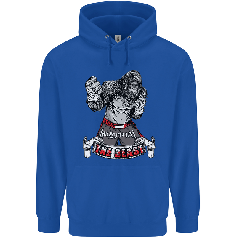 Muay Thai The Beast MMA Mixed Martial Arts Mens 80% Cotton Hoodie Royal Blue