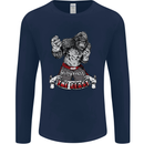 Muay Thai The Beast MMA Mixed Martial Arts Mens Long Sleeve T-Shirt Navy Blue