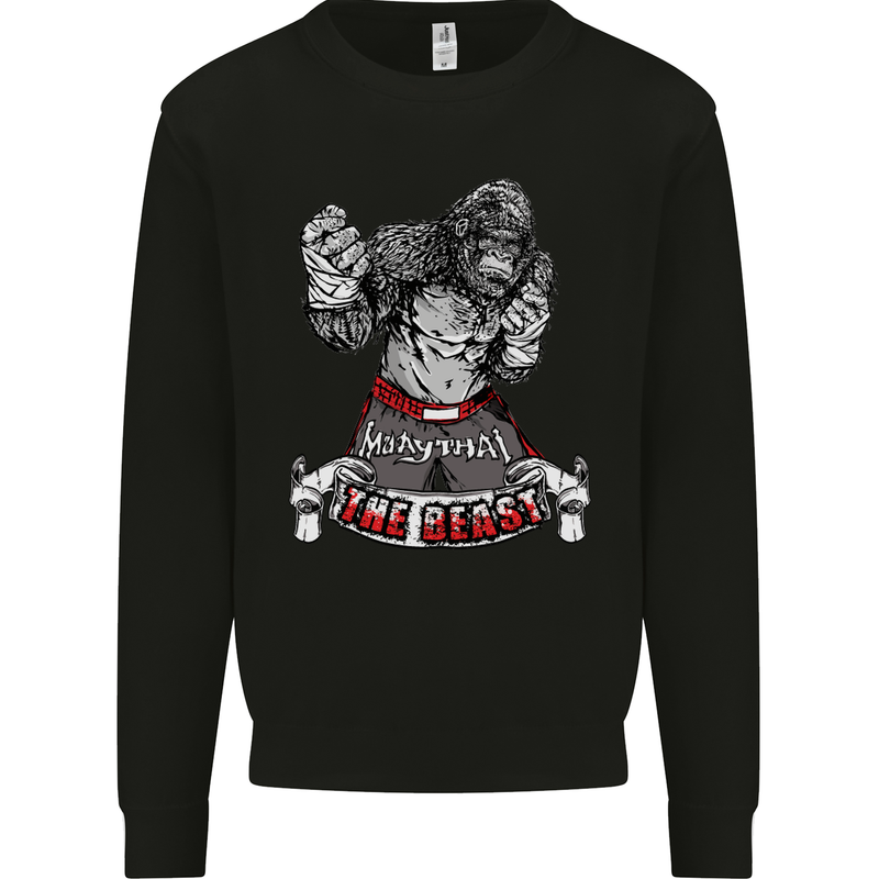 Muay Thai The Beast MMA Mixed Martial Arts Mens Sweatshirt Jumper Black