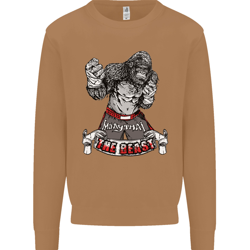 Muay Thai The Beast MMA Mixed Martial Arts Mens Sweatshirt Jumper Caramel Latte