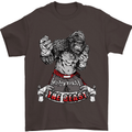 Muay Thai The Beast MMA Mixed Martial Arts Mens T-Shirt Cotton Gildan Dark Chocolate