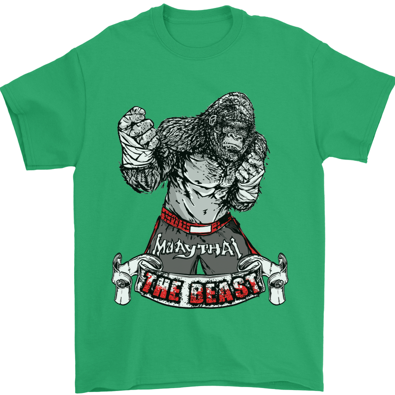 Muay Thai The Beast MMA Mixed Martial Arts Mens T-Shirt Cotton Gildan Irish Green