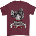 Muay Thai The Beast MMA Mixed Martial Arts Mens T-Shirt Cotton Gildan Maroon