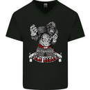 Muay Thai The Beast MMA Mixed Martial Arts Mens V-Neck Cotton T-Shirt Black