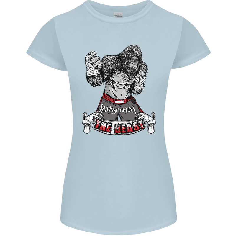 Muay Thai The Beast MMA Mixed Martial Arts Womens Petite Cut T-Shirt Light Blue