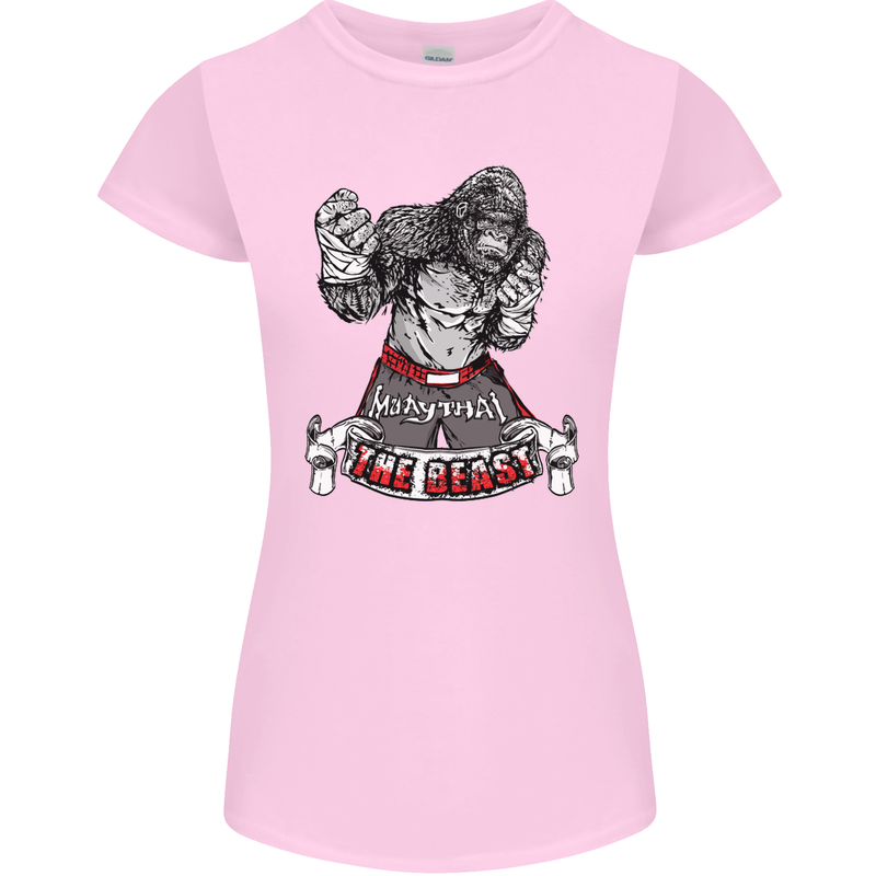 Muay Thai The Beast MMA Mixed Martial Arts Womens Petite Cut T-Shirt Light Pink