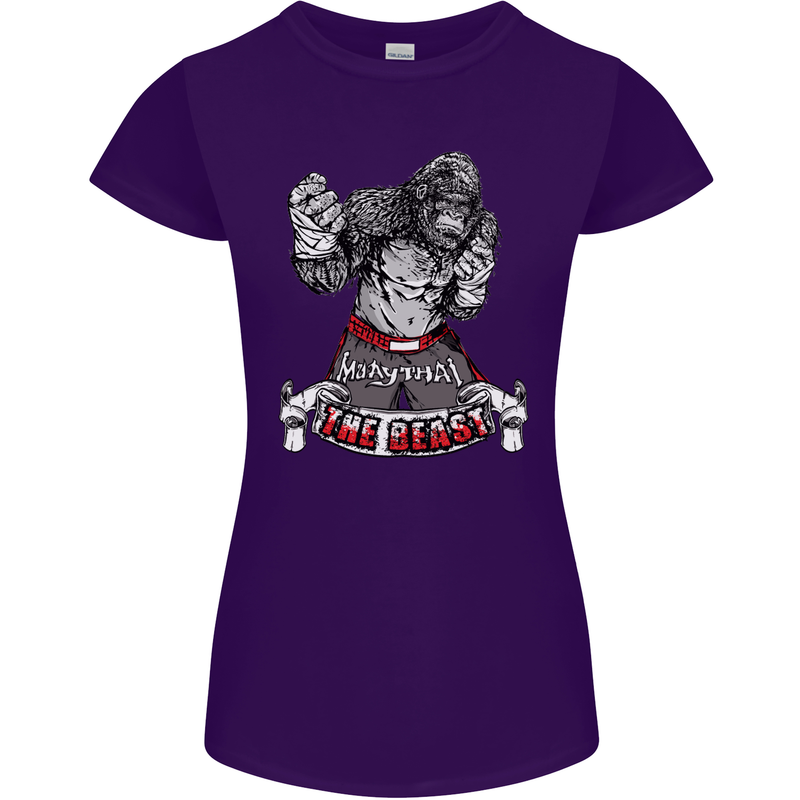 Muay Thai The Beast MMA Mixed Martial Arts Womens Petite Cut T-Shirt Purple