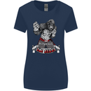 Muay Thai The Beast MMA Mixed Martial Arts Womens Wider Cut T-Shirt Navy Blue