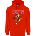 Muay Thai Tiger MMA Mixed Martial Arts Childrens Kids Hoodie Bright Red