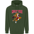 Muay Thai Tiger MMA Mixed Martial Arts Childrens Kids Hoodie Forest Green