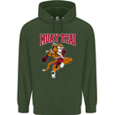Muay Thai Tiger MMA Mixed Martial Arts Childrens Kids Hoodie Forest Green