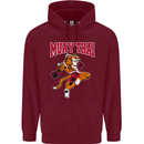 Muay Thai Tiger MMA Mixed Martial Arts Childrens Kids Hoodie Maroon