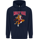 Muay Thai Tiger MMA Mixed Martial Arts Childrens Kids Hoodie Navy Blue