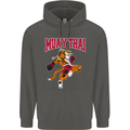 Muay Thai Tiger MMA Mixed Martial Arts Childrens Kids Hoodie Storm Grey
