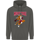 Muay Thai Tiger MMA Mixed Martial Arts Childrens Kids Hoodie Storm Grey