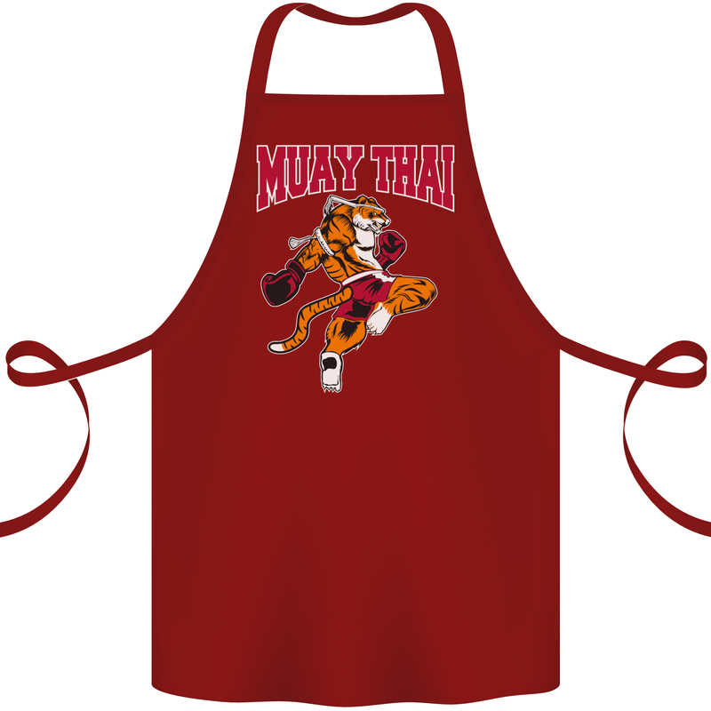 Muay Thai Tiger MMA Mixed Martial Arts Cotton Apron 100% Organic Maroon