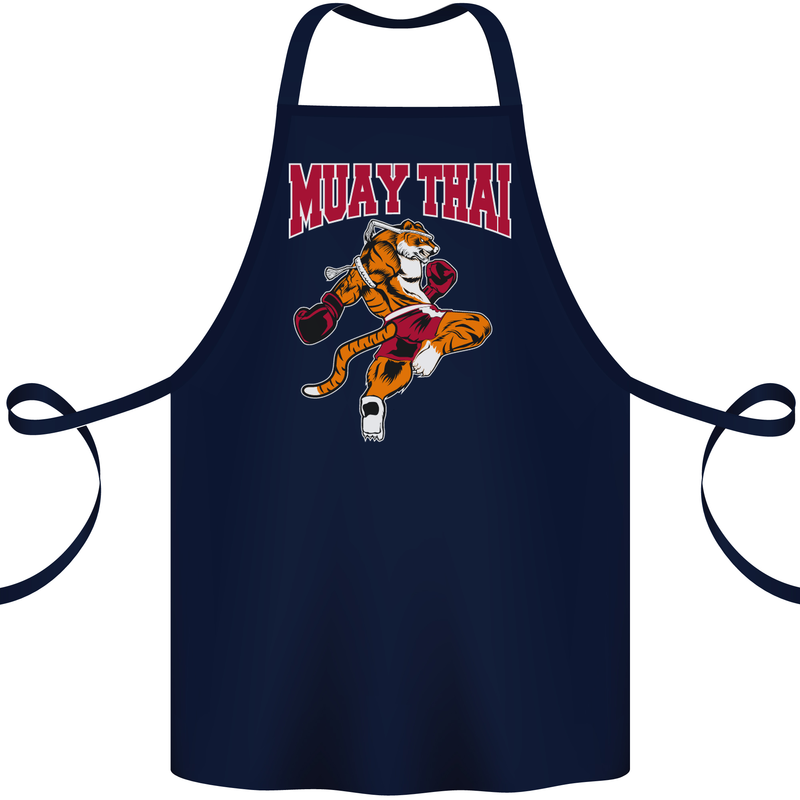 Muay Thai Tiger MMA Mixed Martial Arts Cotton Apron 100% Organic Navy Blue