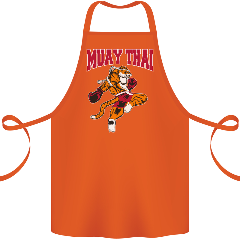 Muay Thai Tiger MMA Mixed Martial Arts Cotton Apron 100% Organic Orange