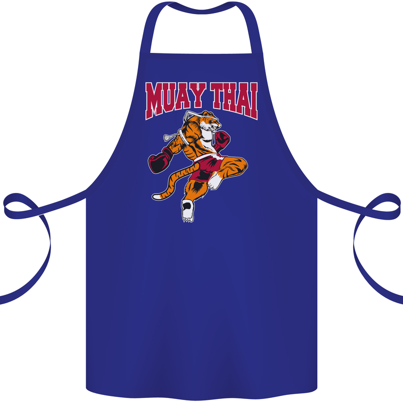 Muay Thai Tiger MMA Mixed Martial Arts Cotton Apron 100% Organic Royal Blue