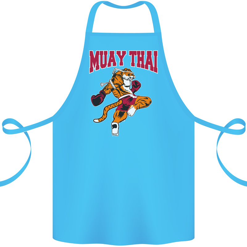 Muay Thai Tiger MMA Mixed Martial Arts Cotton Apron 100% Organic Turquoise