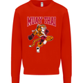 Muay Thai Tiger MMA Mixed Martial Arts Kids Sweatshirt Jumper Bright Red