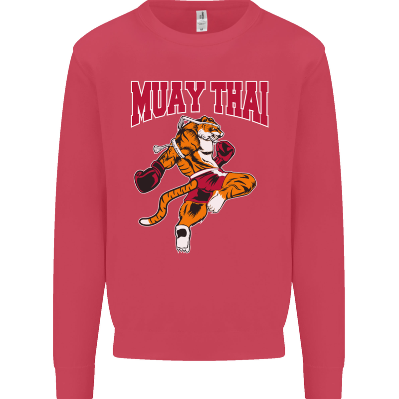 Muay Thai Tiger MMA Mixed Martial Arts Kids Sweatshirt Jumper Heliconia