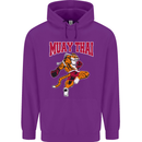 Muay Thai Tiger MMA Mixed Martial Arts Mens 80% Cotton Hoodie Purple