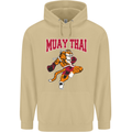 Muay Thai Tiger MMA Mixed Martial Arts Mens 80% Cotton Hoodie Sand