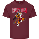 Muay Thai Tiger MMA Mixed Martial Arts Mens Cotton T-Shirt Tee Top Maroon