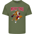 Muay Thai Tiger MMA Mixed Martial Arts Mens Cotton T-Shirt Tee Top Military Green