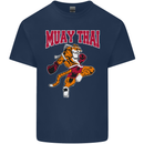Muay Thai Tiger MMA Mixed Martial Arts Mens Cotton T-Shirt Tee Top Navy Blue