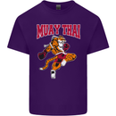 Muay Thai Tiger MMA Mixed Martial Arts Mens Cotton T-Shirt Tee Top Purple