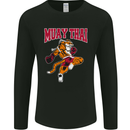 Muay Thai Tiger MMA Mixed Martial Arts Mens Long Sleeve T-Shirt Black